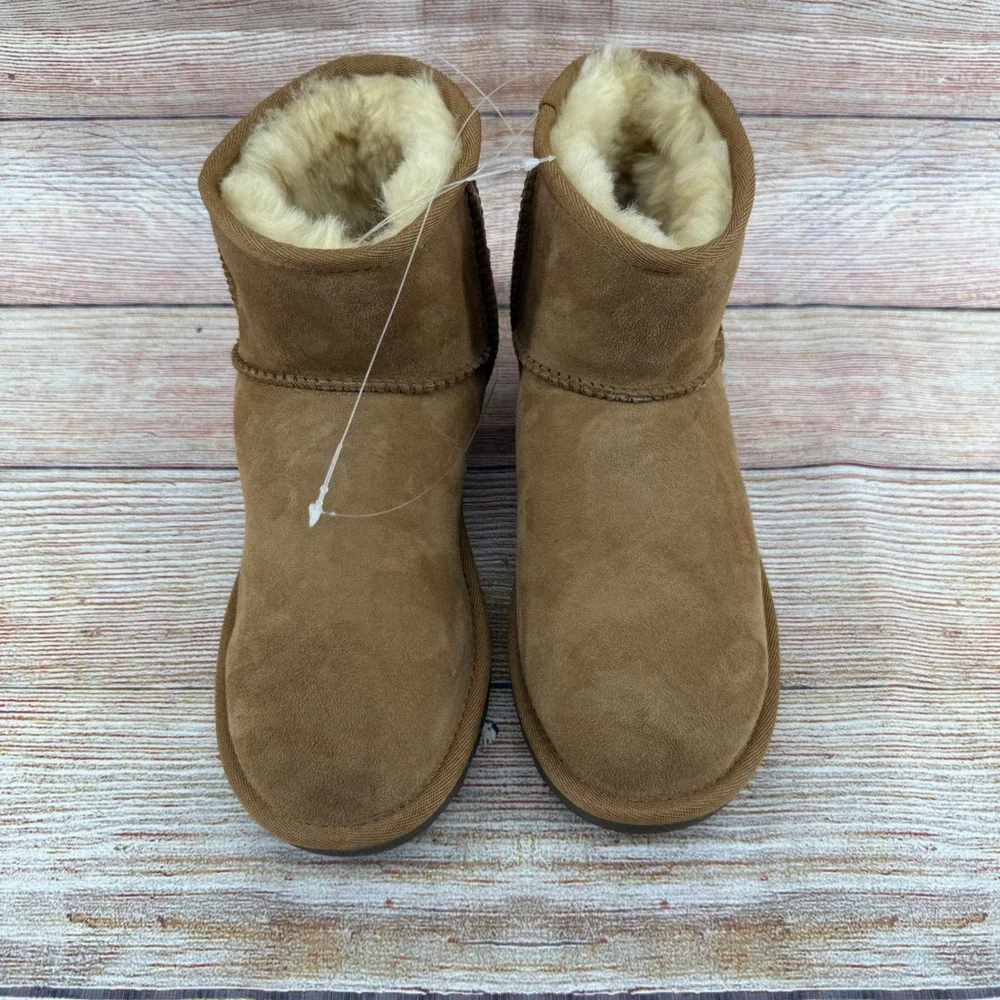 Kirkland Signature Ladies 9 Shearling Ankle Boots Tan‎ Havane Suede 7771757
